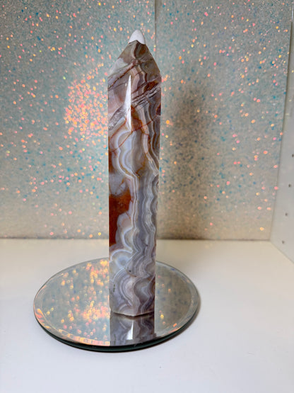 Amethyst / Mexican Lace Agate Large Point