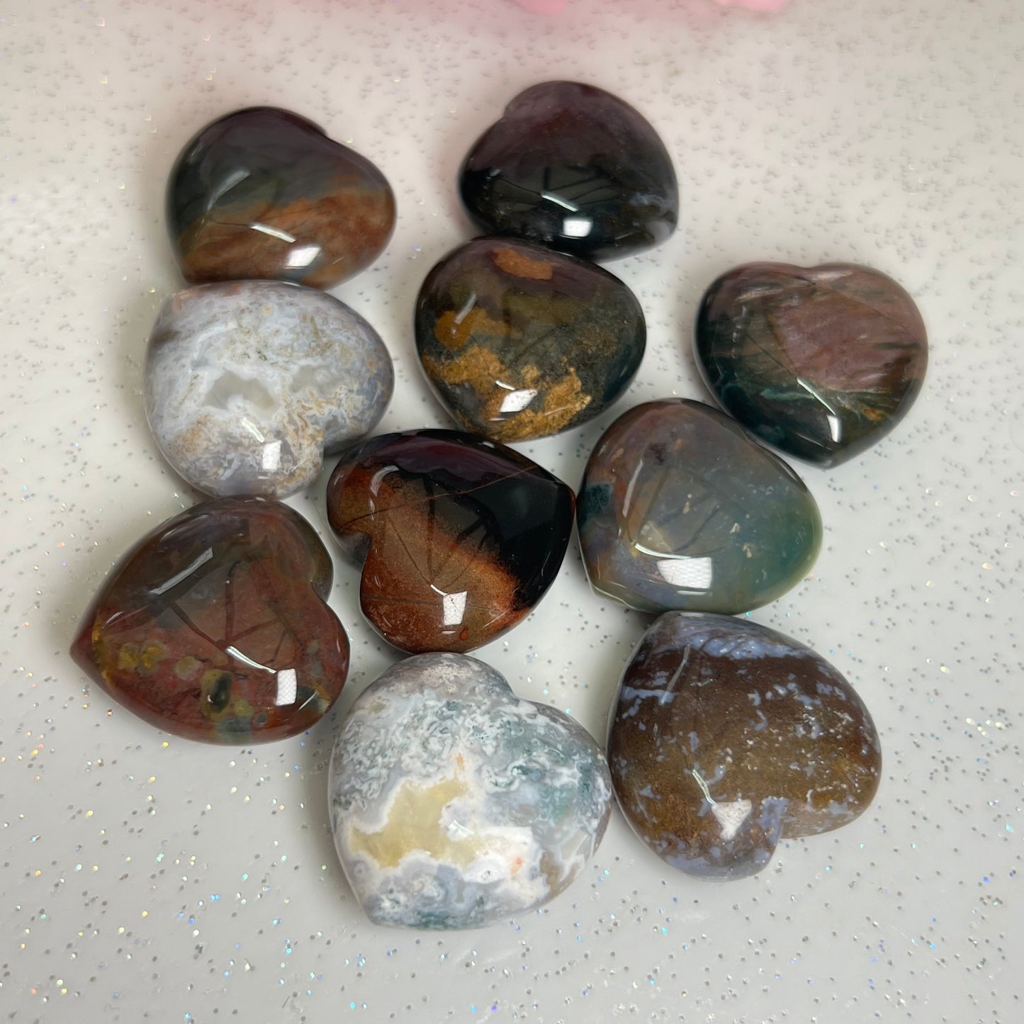 3cm Ocean Jasper Heart