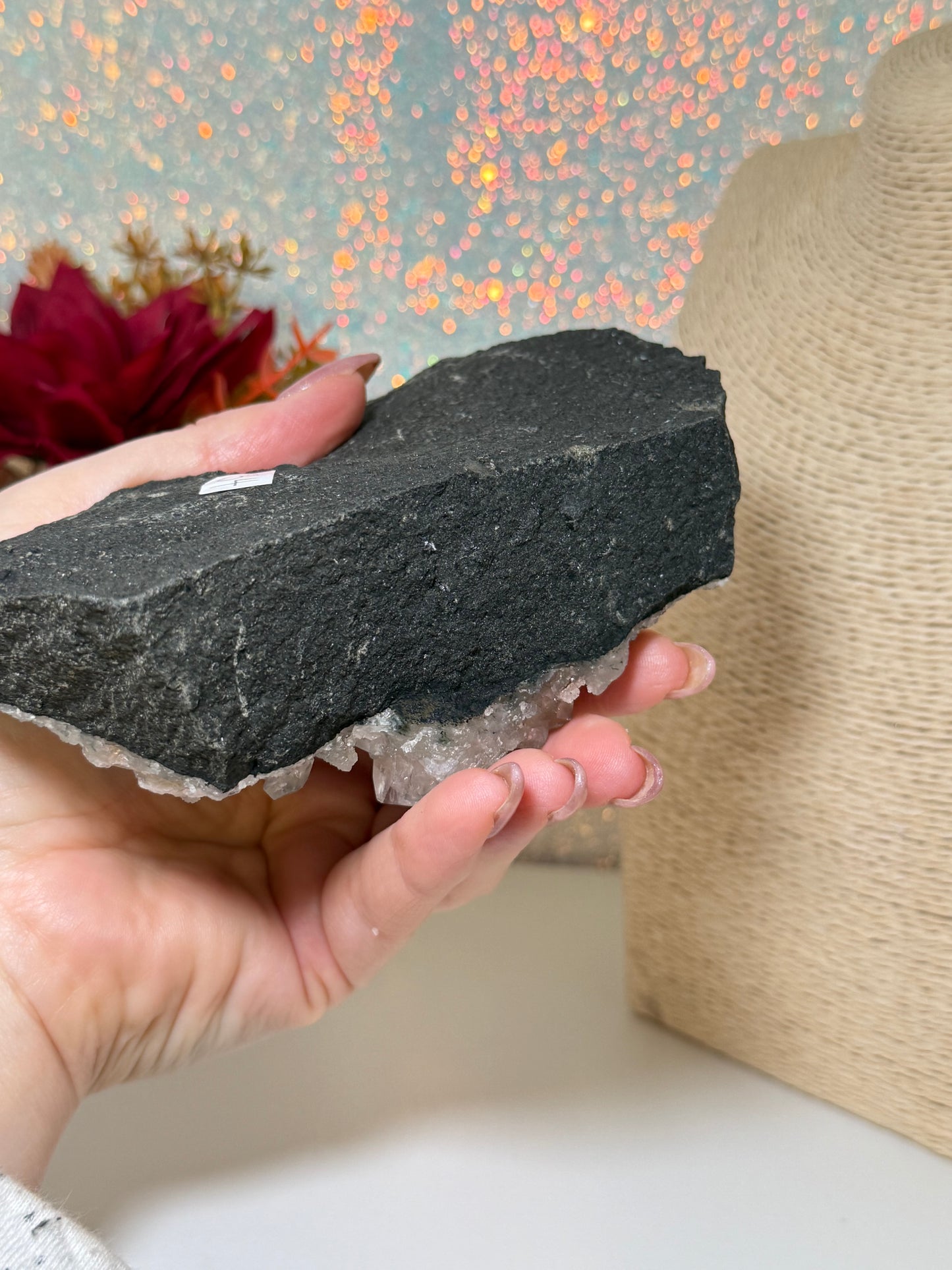 Black Chalcedony With Apophyllite