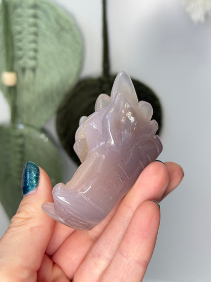 Druzy Agate Dragon Head
