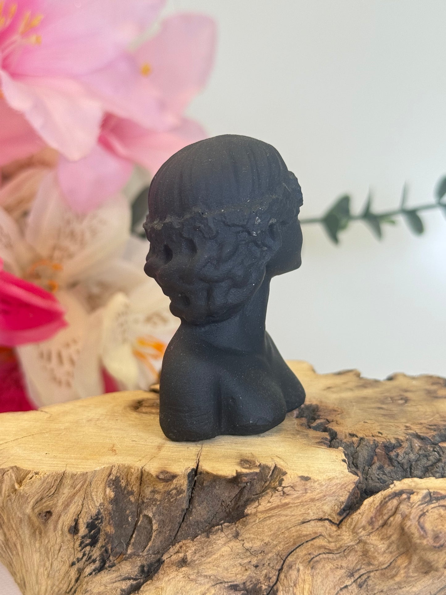 Matte Black Obsidian Lady Bust