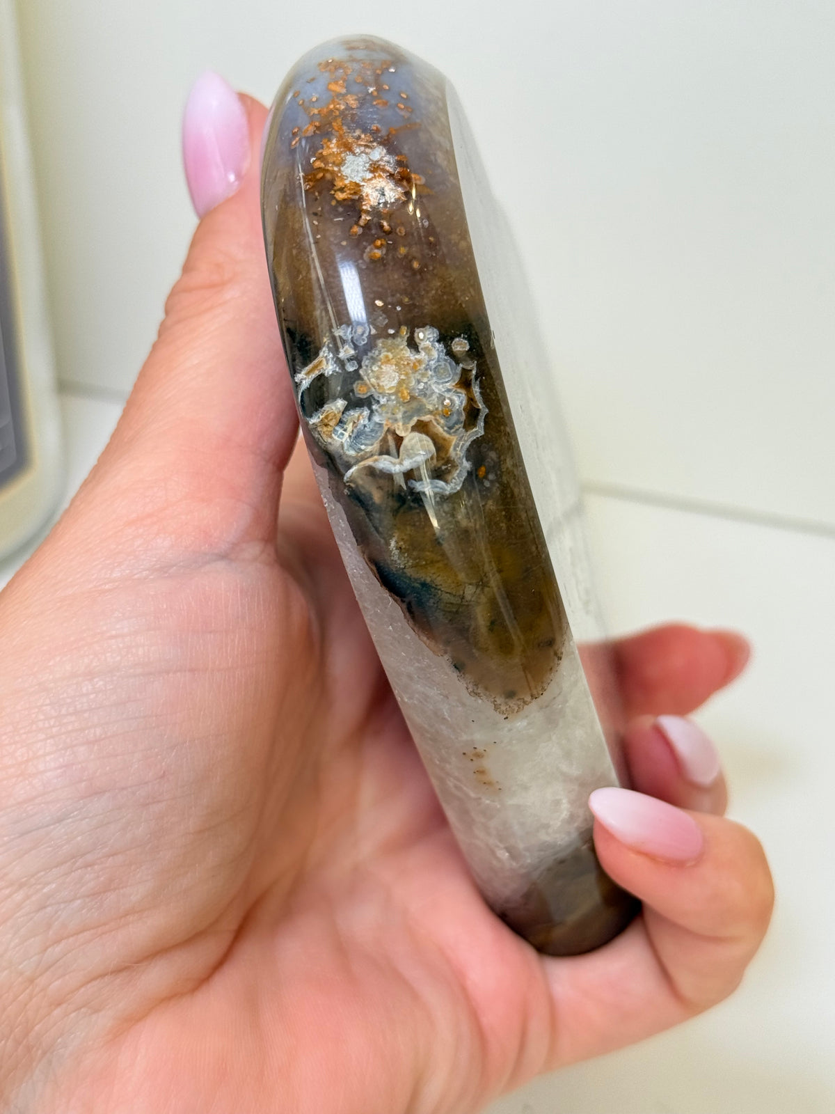 Brazilian Agate Heart With Stand