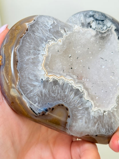 Brazilian Agate Heart With Stand