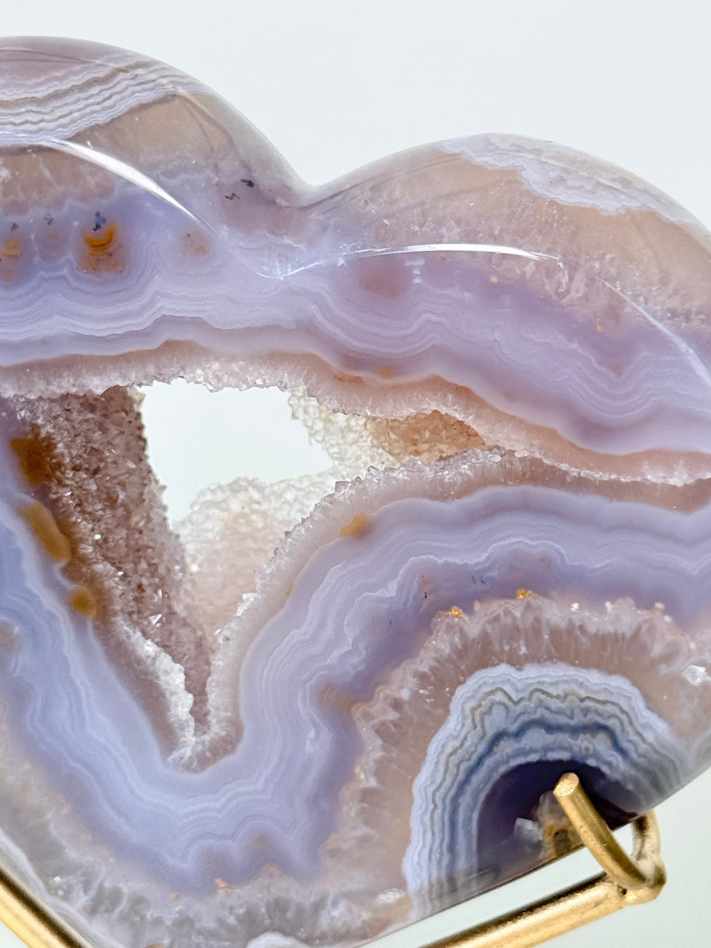 Brazilian Agate Heart On Stand