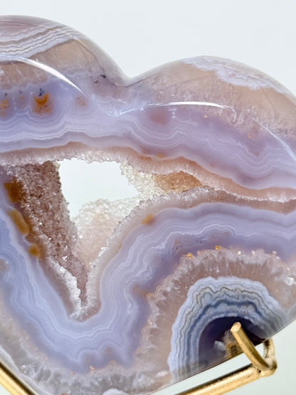 Brazilian Agate Heart On Stand