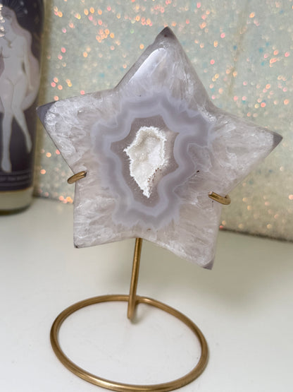 Brazilian Agate Star On Stand