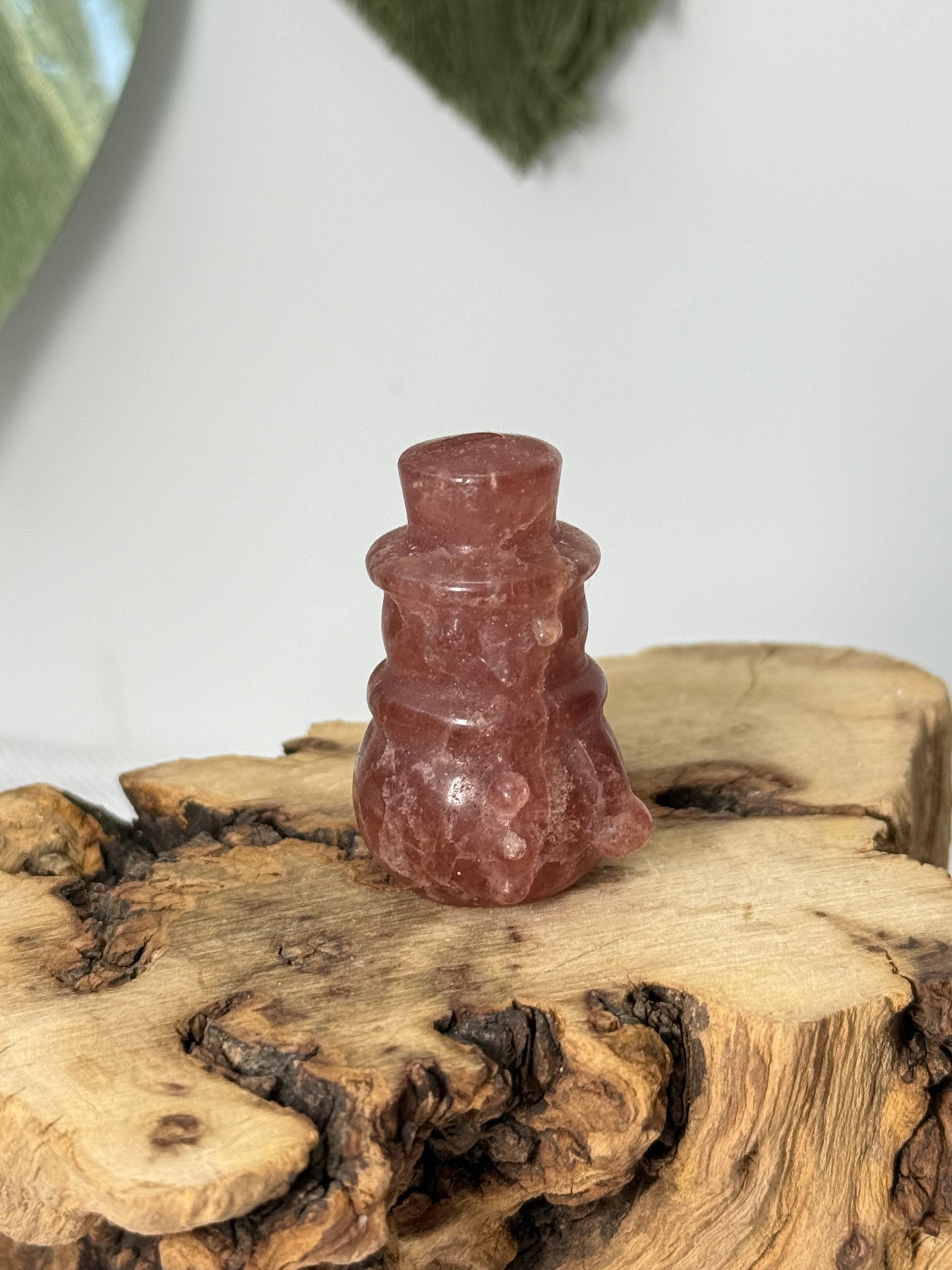 Strawberry Quartz Snowman