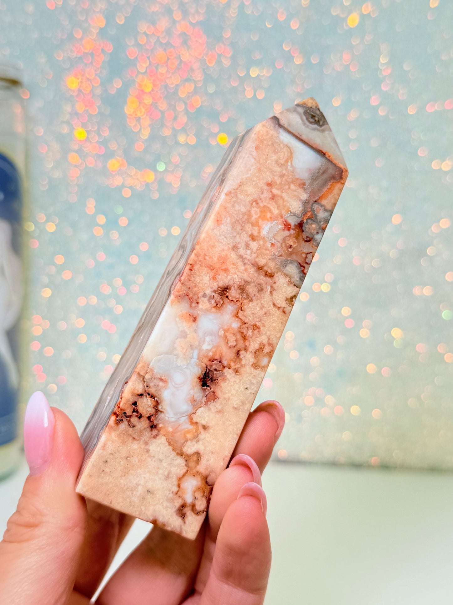 Pink Crazy Lace Agate Tower