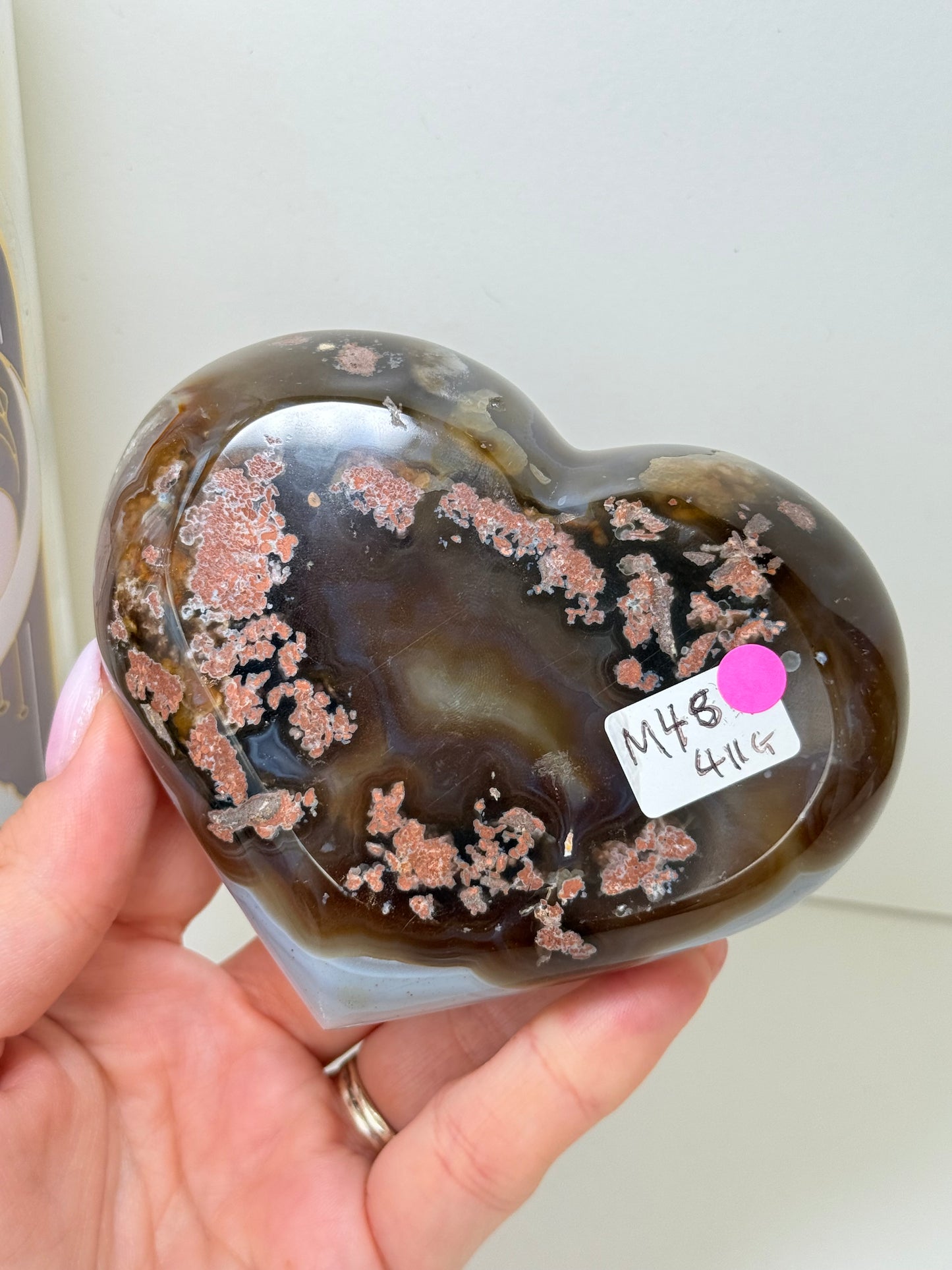 Brazilian Agate Heart On Stand