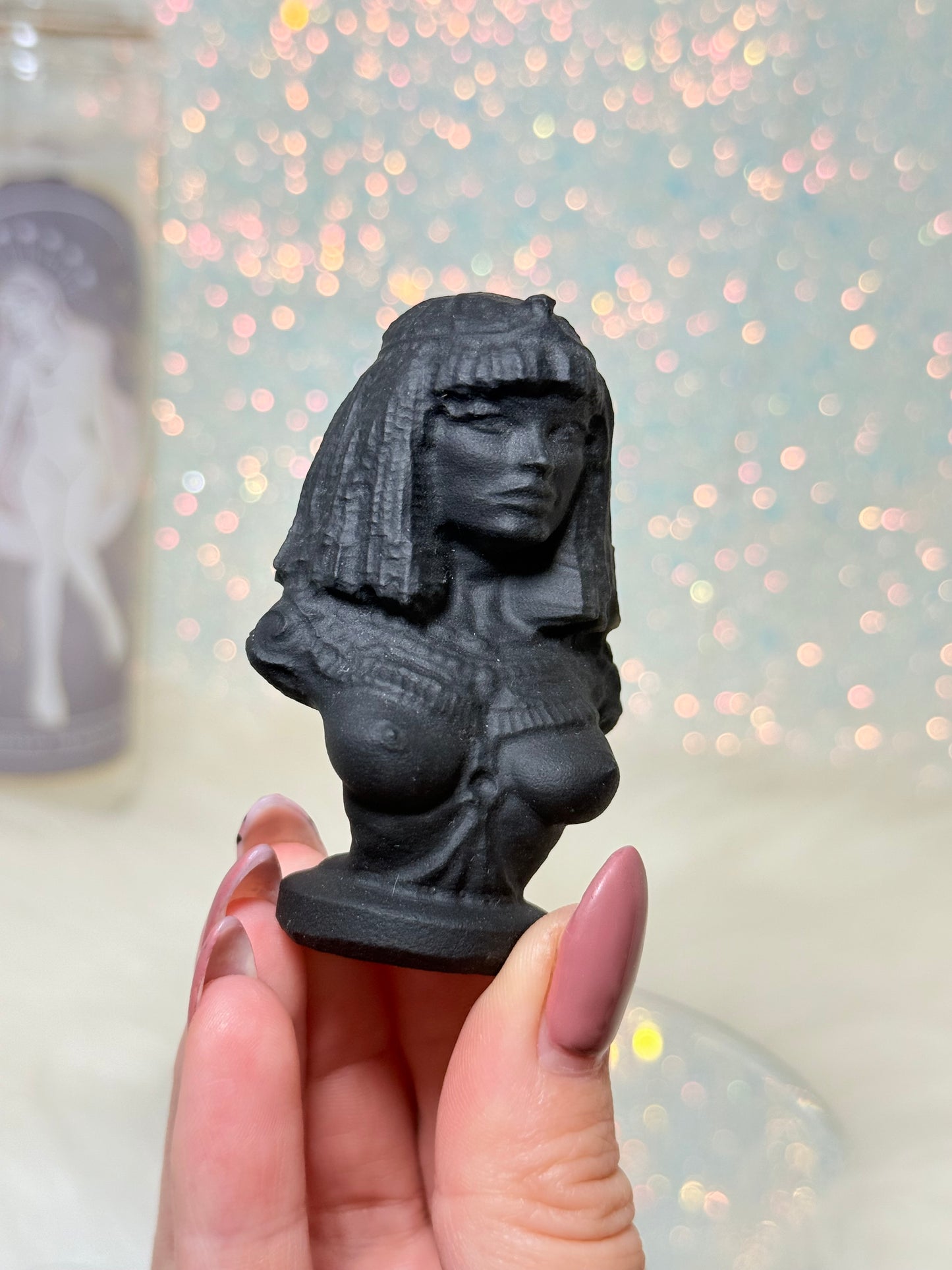 Matte Black Obsidian Cleopatra