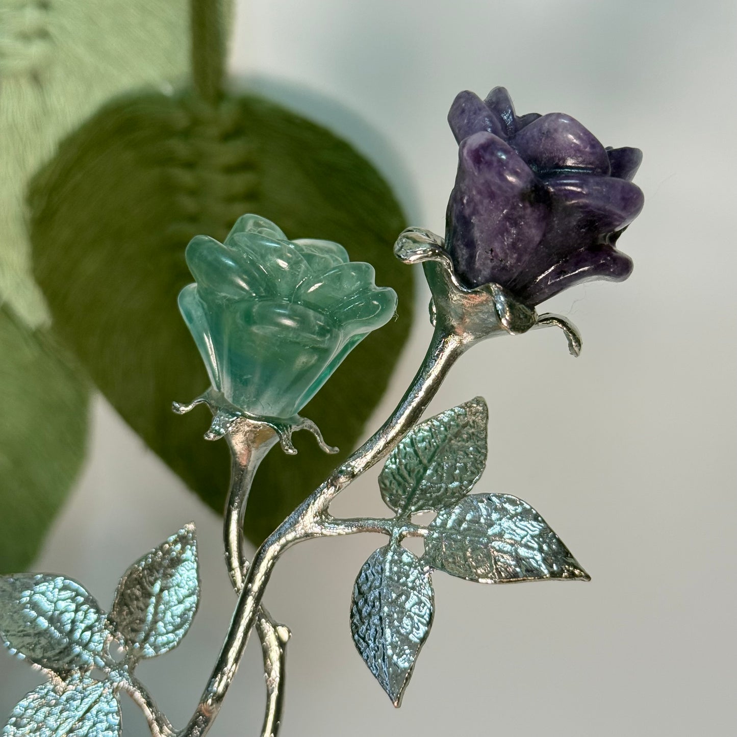 Double Stem Flower Flourite/Lepidolite