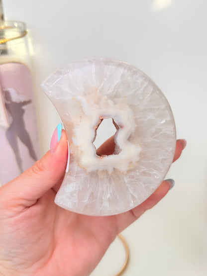 Brazilian Agate Moon On Stand