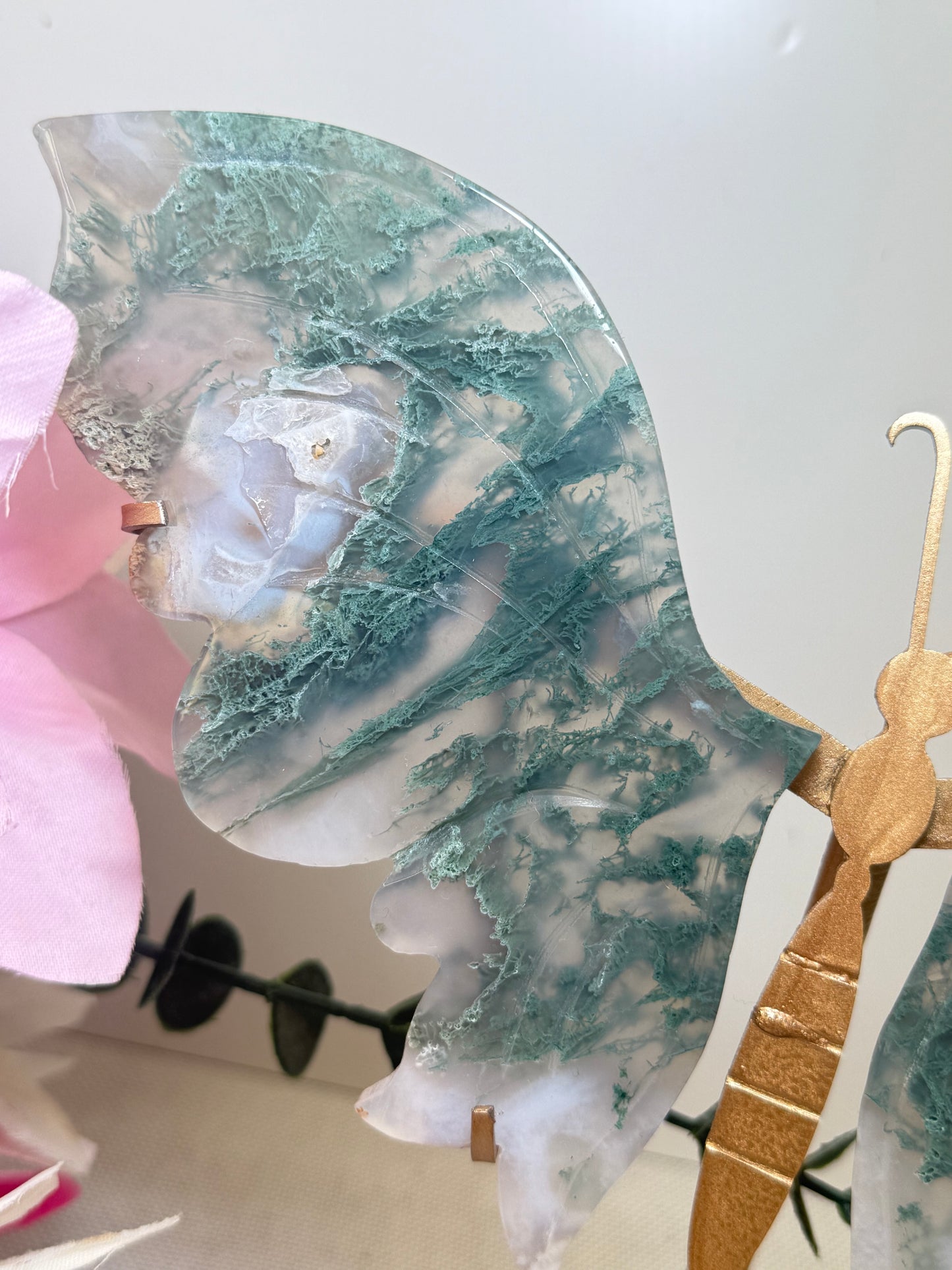 Moss Agate Butterfly Wings