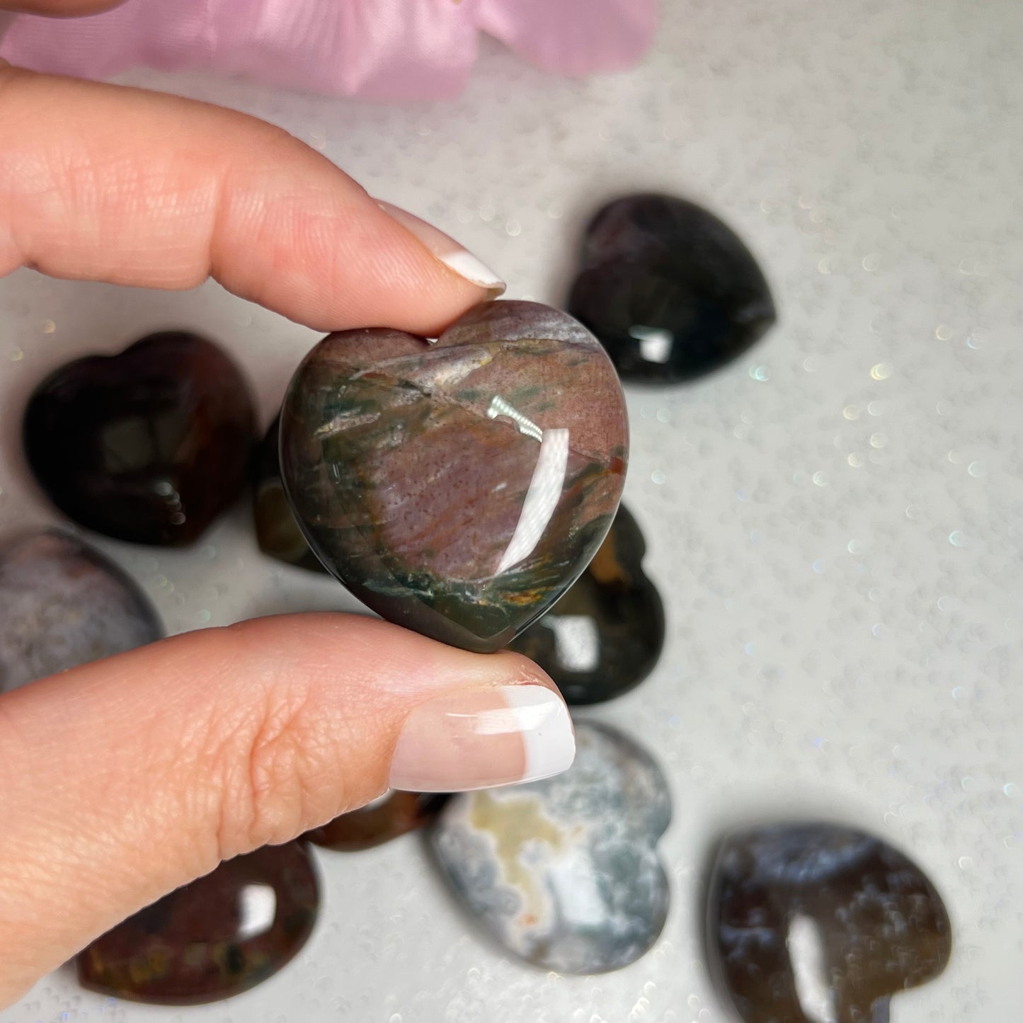 3cm Ocean Jasper Heart