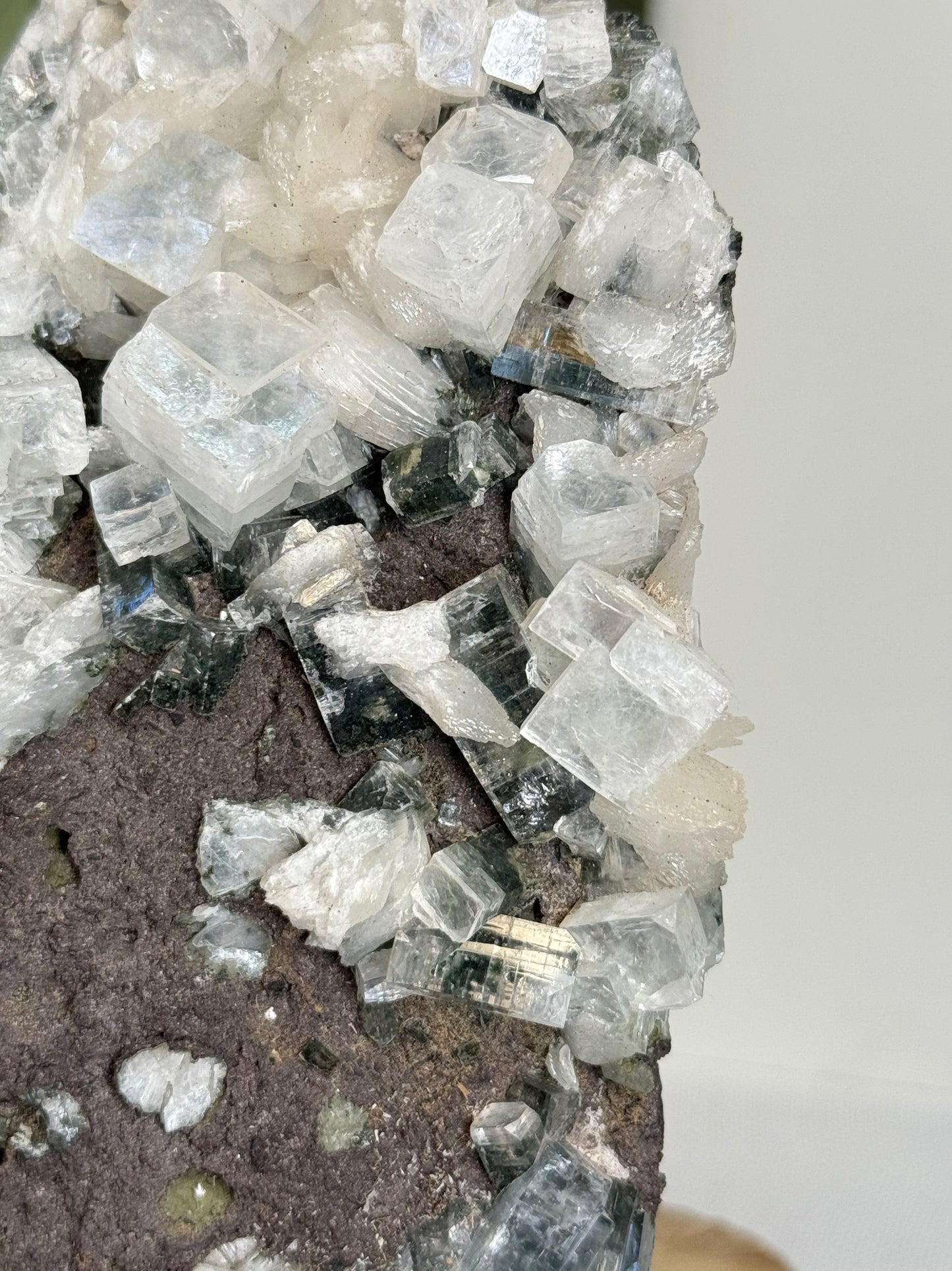 Large Part Green Apophyllite With Stilbite