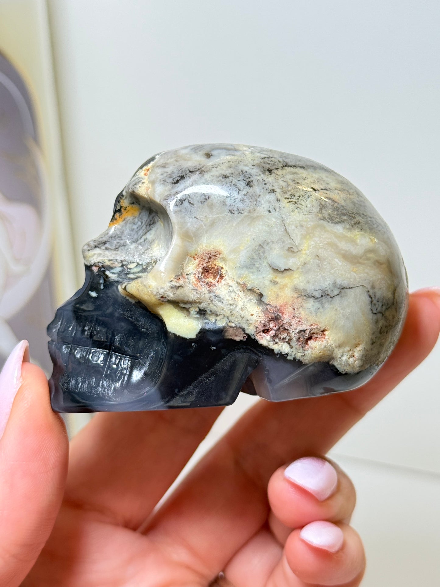 Volcano Agate Skull