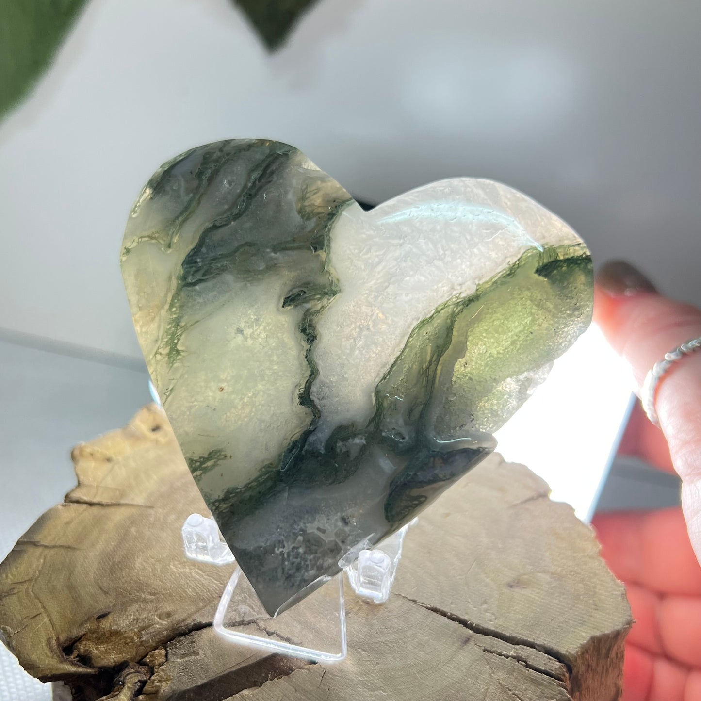 Moss Agate Heart