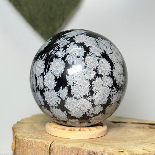 Snowflake Obsidian Sphere