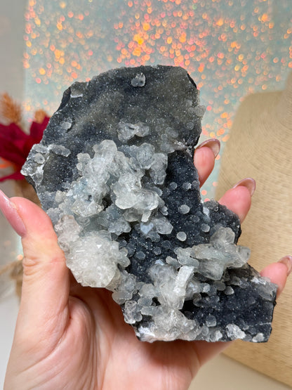 Black Chalcedony With Apophyllite