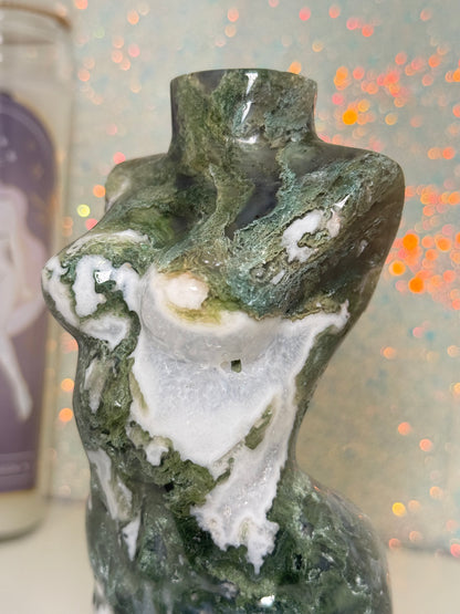 Large Moss Agate Lady Body