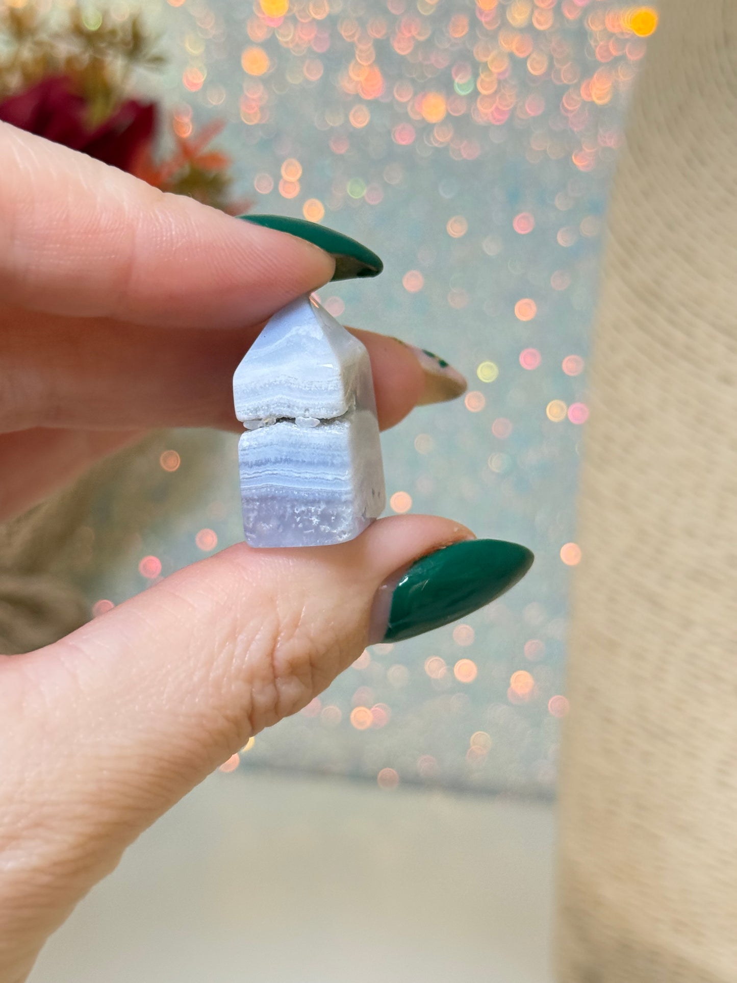 Blue Lace Agate Baby Tower (A)