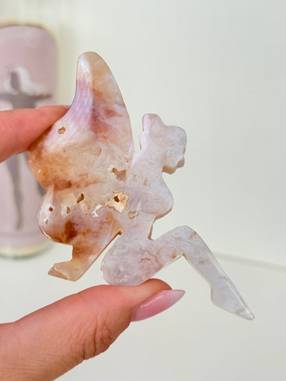 Pink Plume Agate Fairy