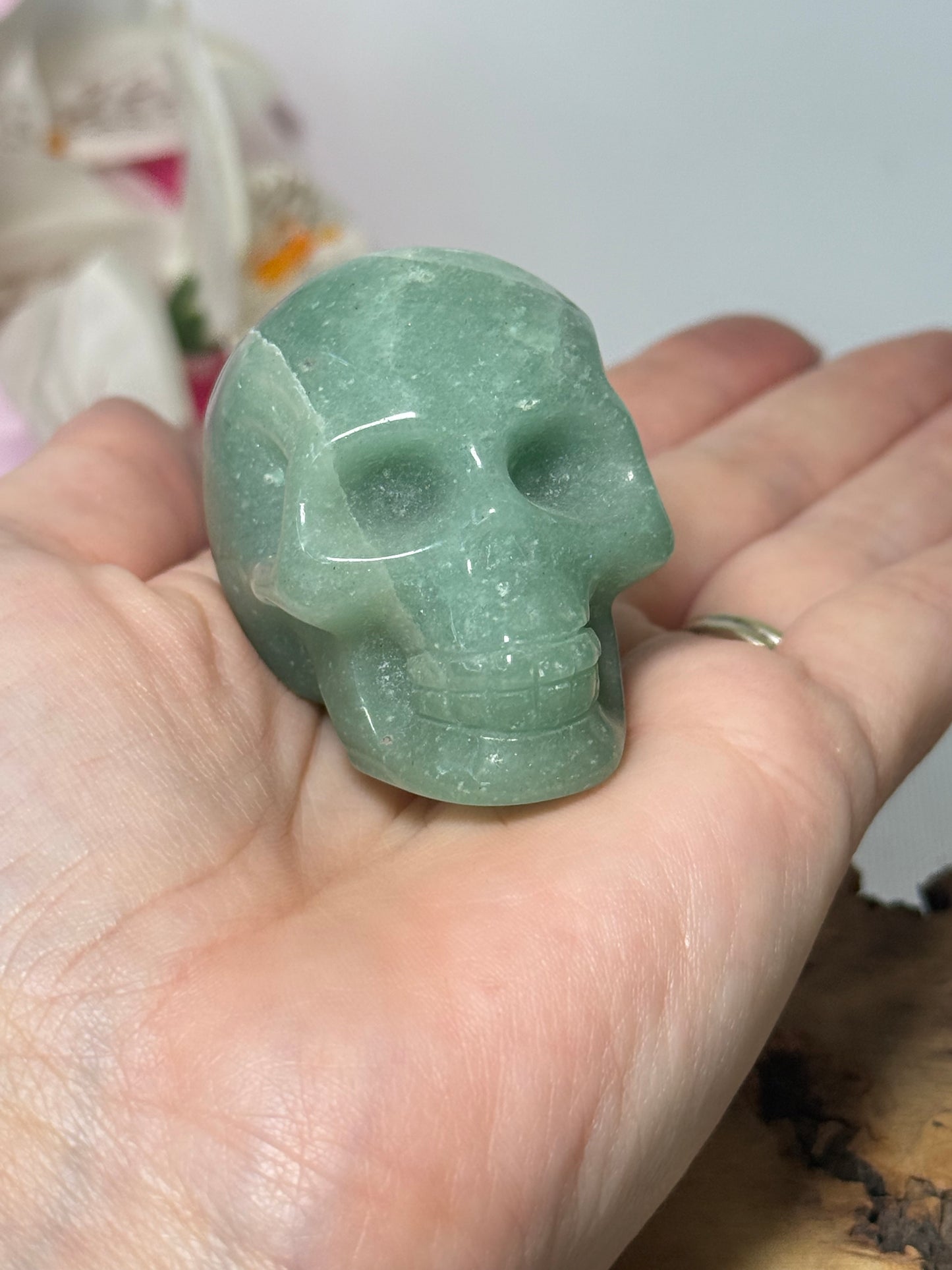 Green Aventurine Skull
