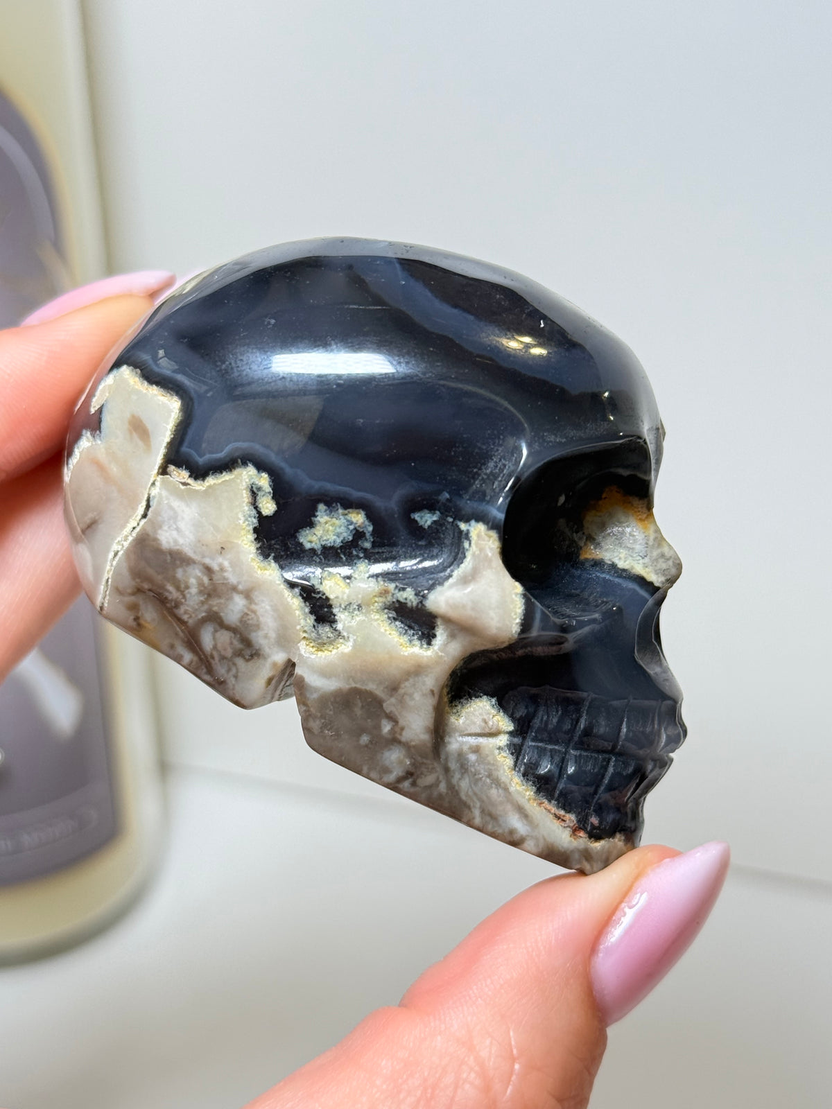Volcano Agate Skull