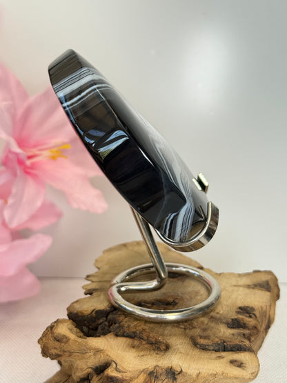 Black Banded Agate Moon