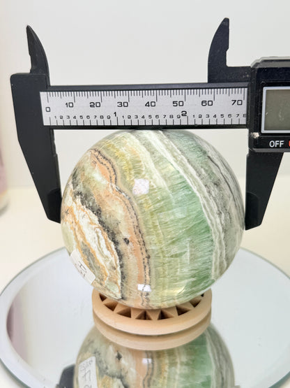 Kiwi Calcite Sphere