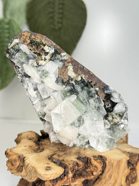 Part Green Apophyllite With Stilbite