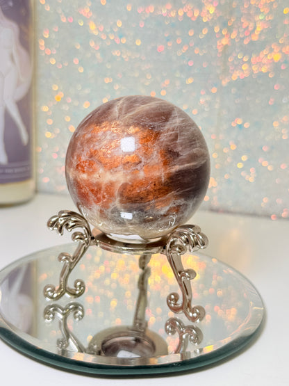Moonstone With Sunstone Sphere (Super Flashy!)