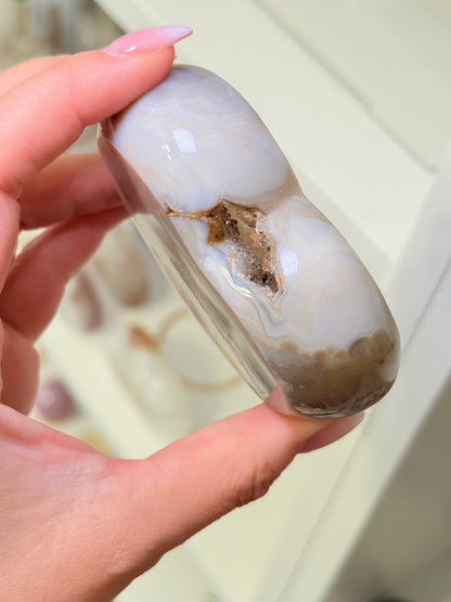 Brazilian Agate Heart On Stand