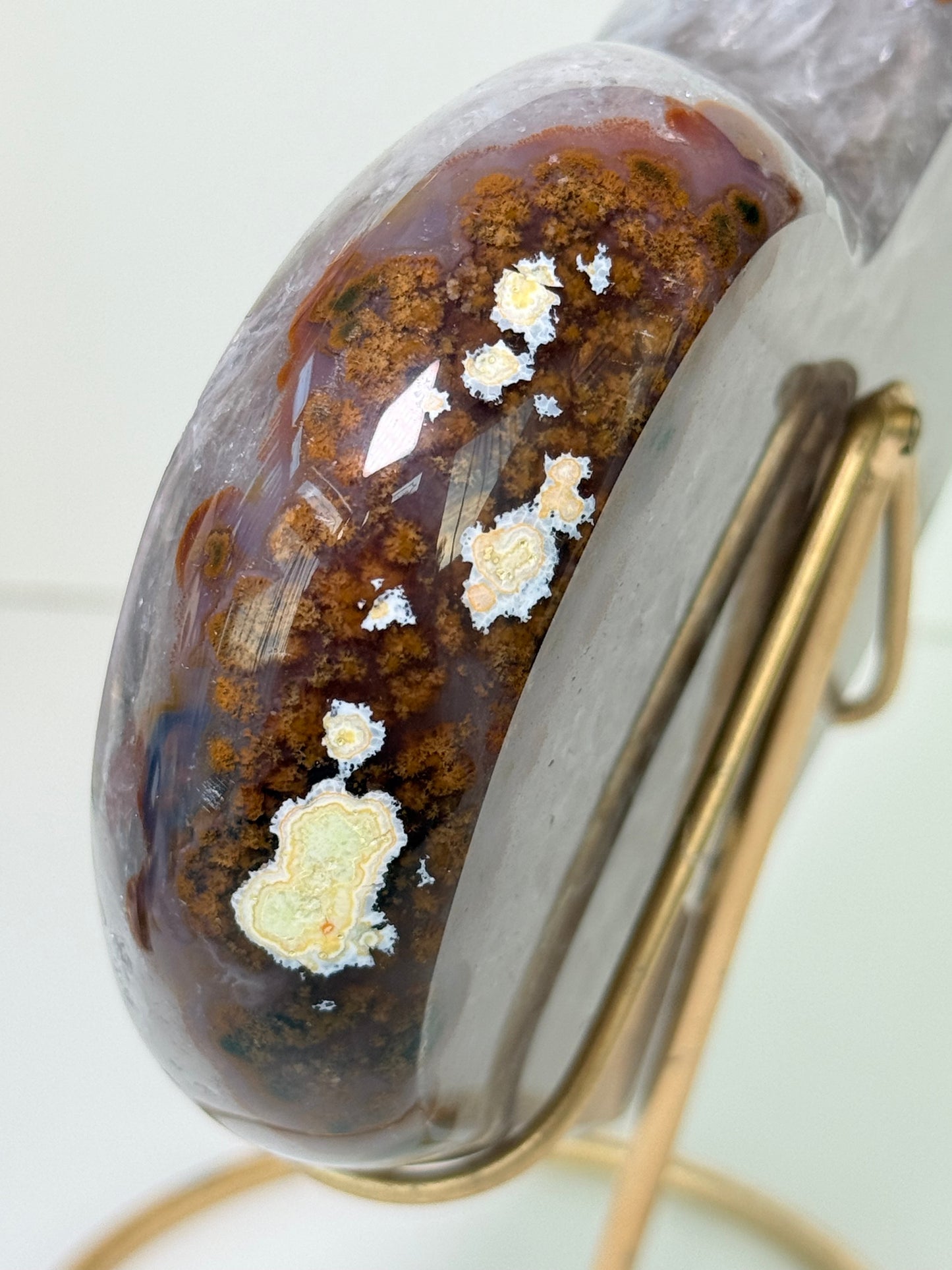 Large Brazilian Agate Heart With Stand
