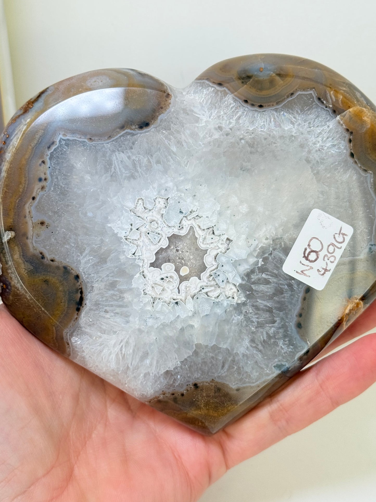 Brazilian Agate Heart With Stand