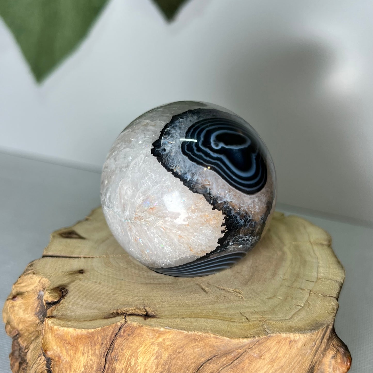 Black Banded Agate Sphere