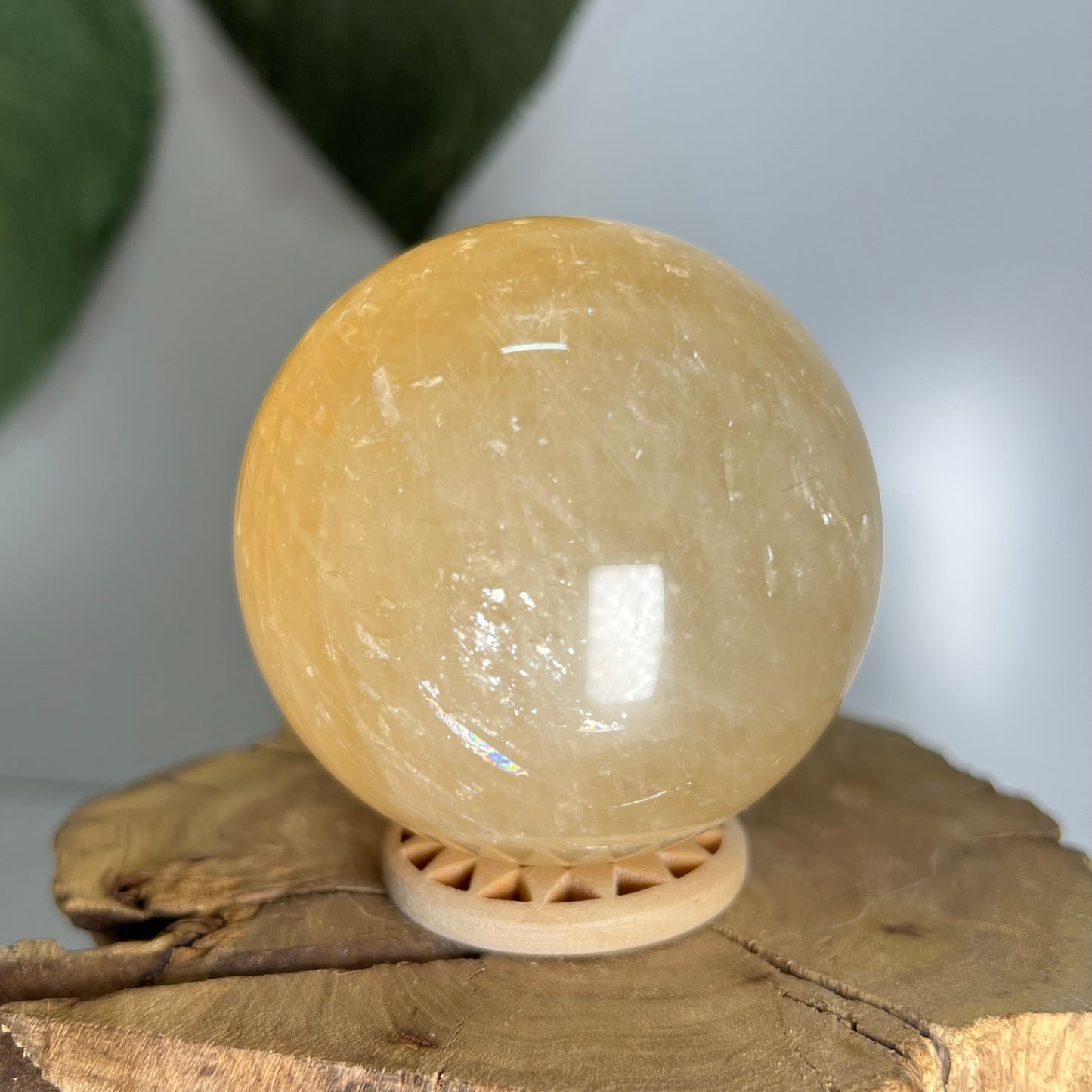 Honey Calcite Sphere