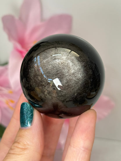 Silver Sheen Obsidian Sphere