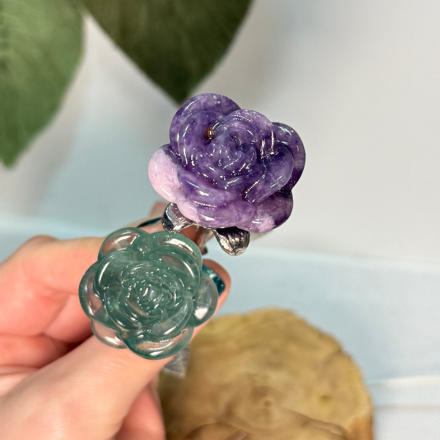 Double Stem Flower Flourite/Lepidolite