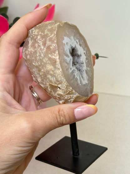 Agate Geode On Stand
