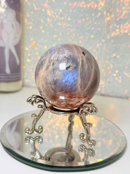 Moonstone With Sunstone Sphere (Super Flashy!)