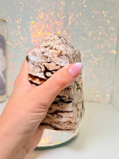 Large Chunky Chocolate Calcite Tower