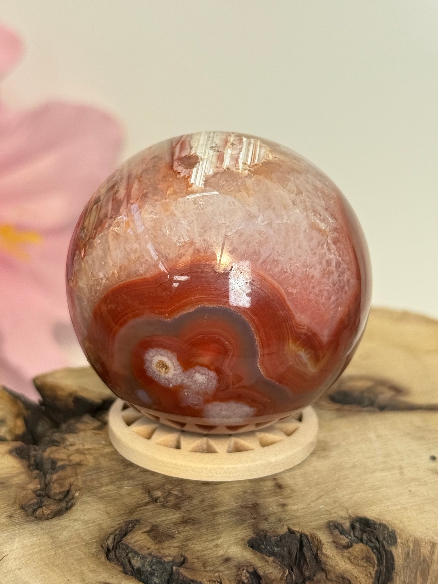 Flower Carnelian Sphere