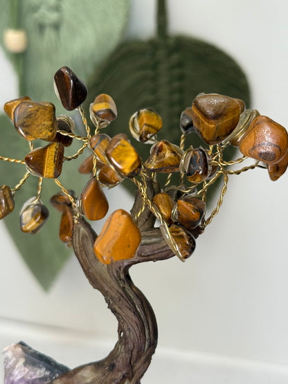 Amethyst Cluster Tigers Eye Chip Tree
