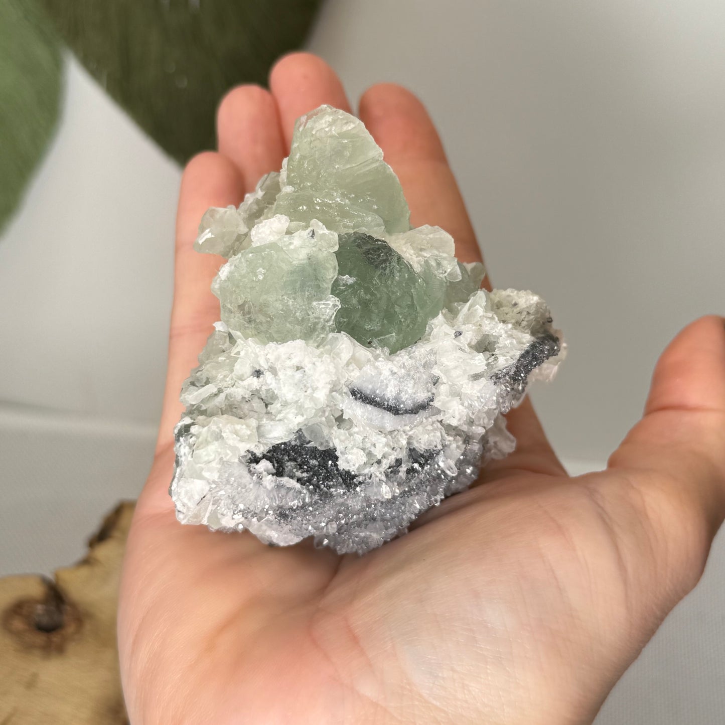 Fluorite Raw with Chalcedony & Calcite