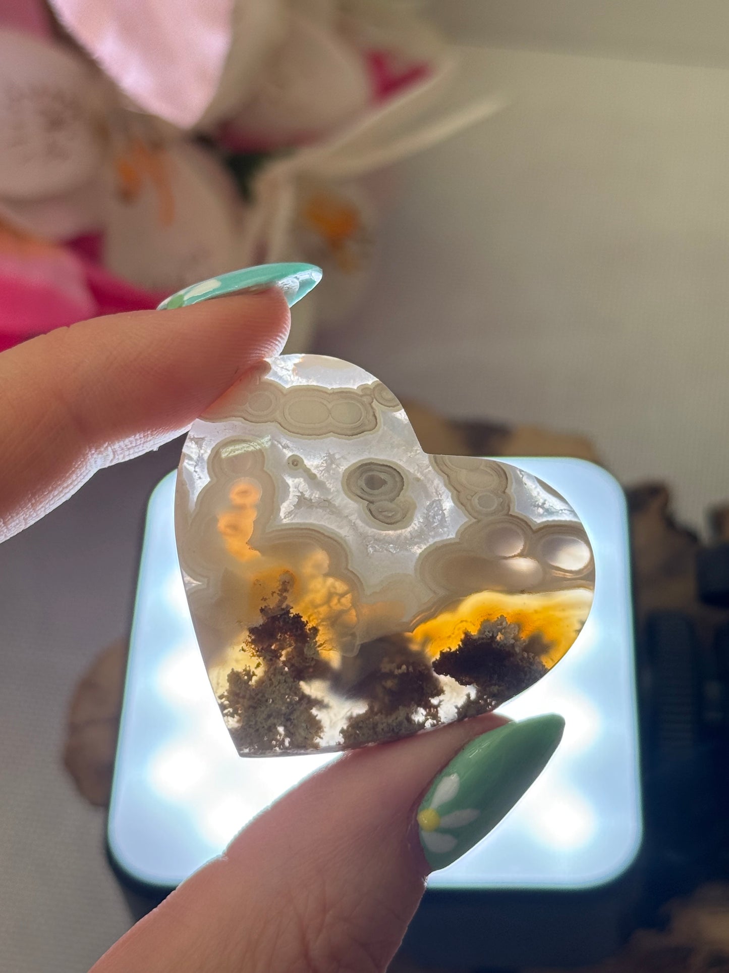 Scenic Moss Agate Heart