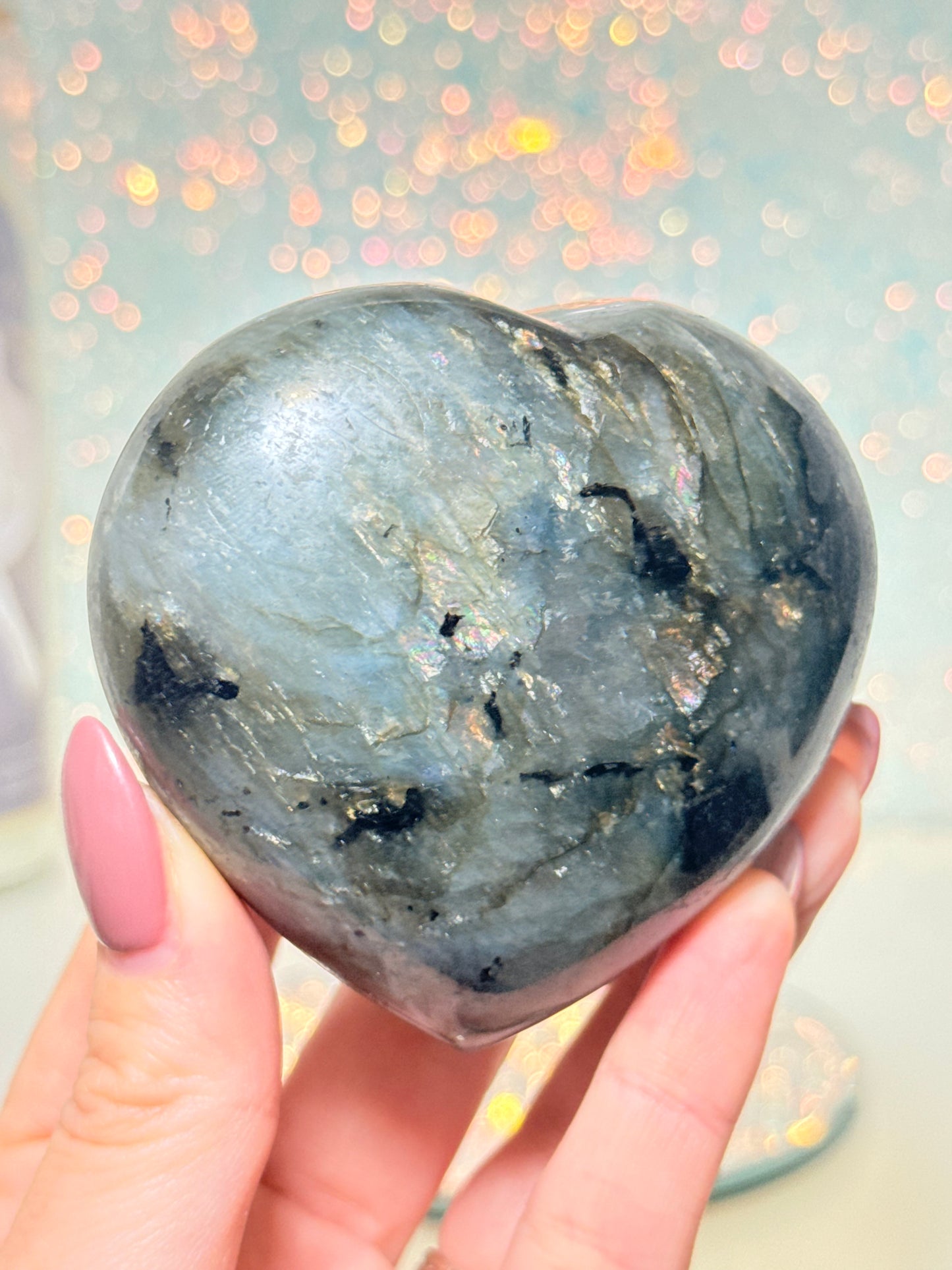 Labradorite Heart