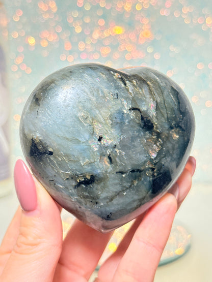 Labradorite Heart