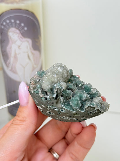 Calcite Coated Green Heulandite