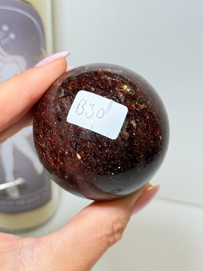 Mica In Garnet Sphere